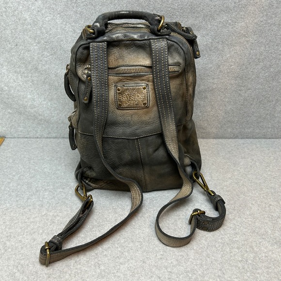 Bayside 1984 Lusher Backpack Distressed Soft‎ Italian Leather Pewter Gray Boho main image 14
